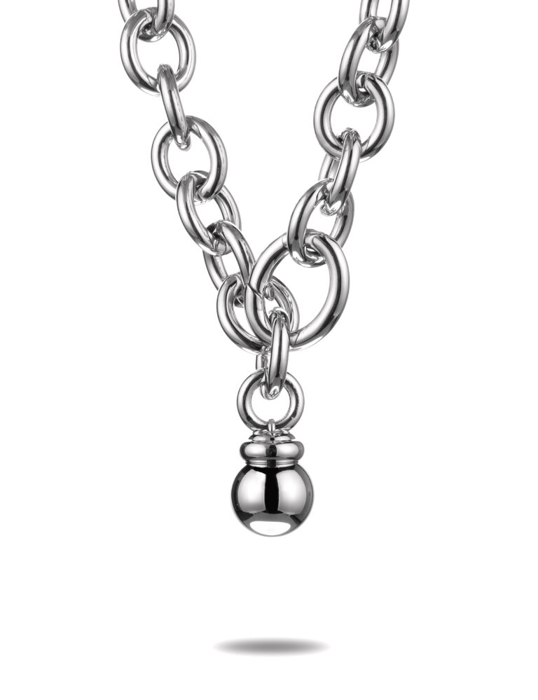 necklace-steel-bead drop